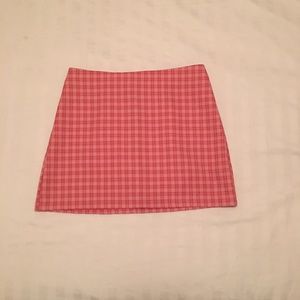 Urban Outfitters Pink Plaid Pelmet Mini Skirt